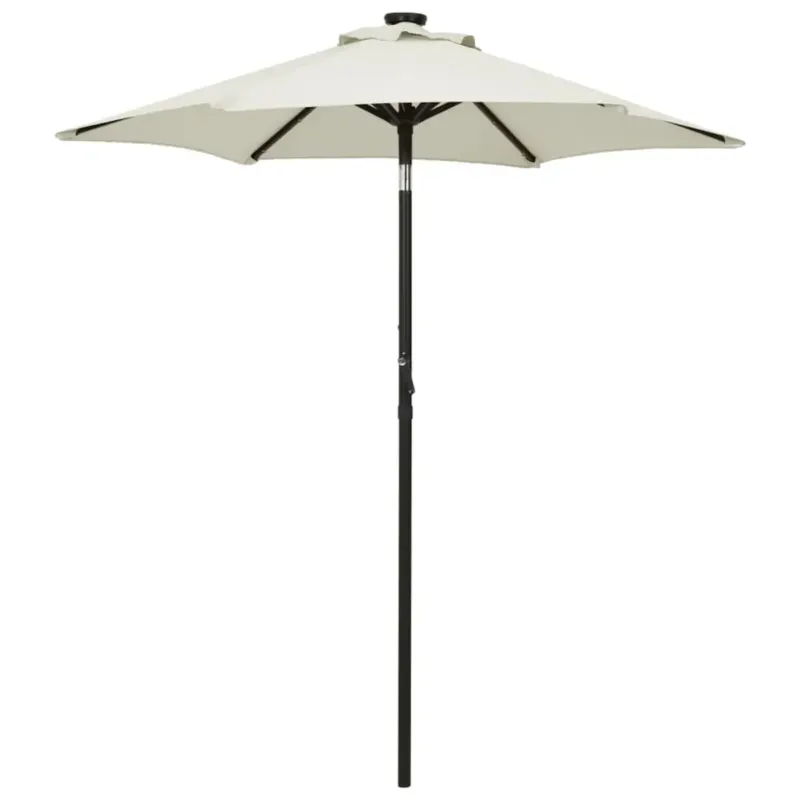 Promocja vidaXL Parasol ogrodowy z LED, piaskowy, 200x211 cm, aluminium -