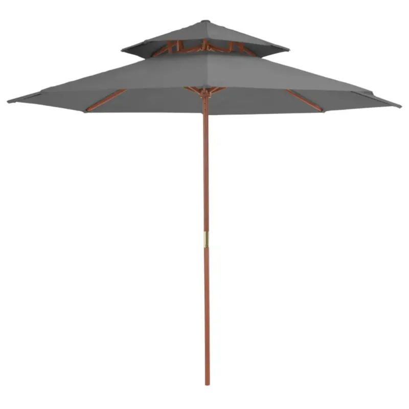Szybka wysyłka vidaXL Parasol ogrodowy z podwójnym daszkiem, 270 cm, antracytowy -