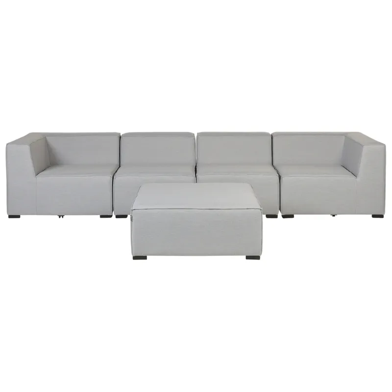 Zniżka Sofa ogrodowa z otomaną dla 4 osób AREZZO Jasnoszary Modułowy -