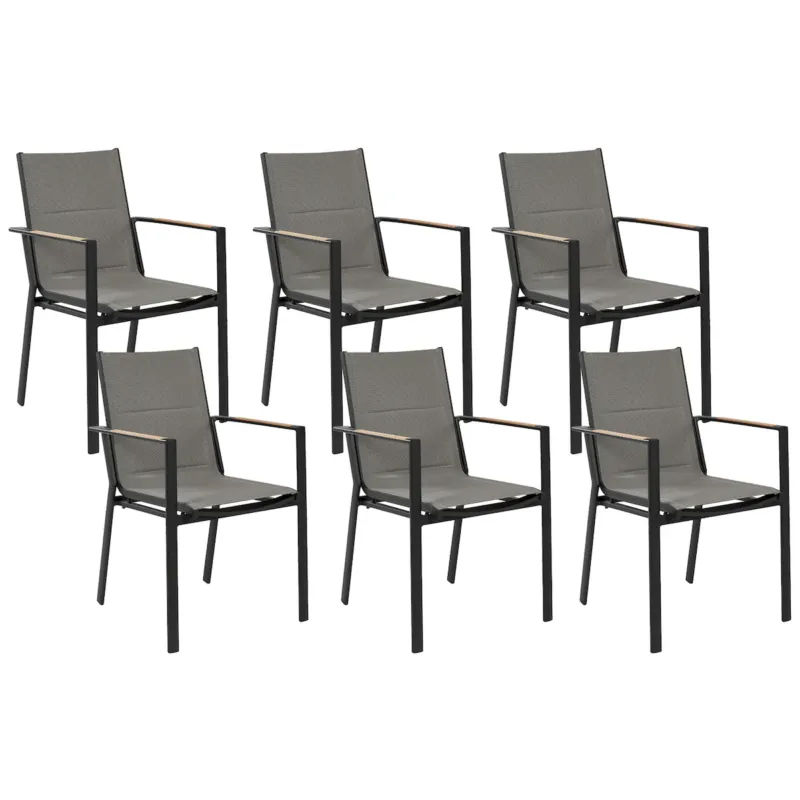 Oferta Zestaw 6 krzeseł ogrodowych BUSSETO Metal Czarny -