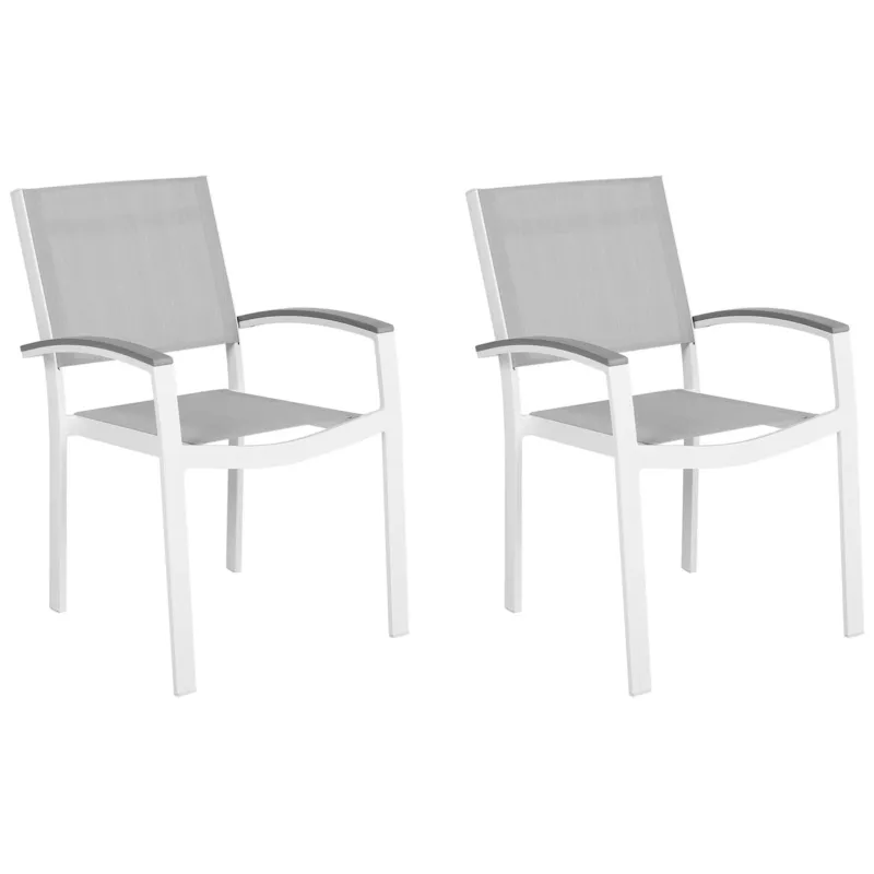 Zestaw 2 krzeseł ogrodowych PERETA Metal Szary - Oferta czasowa