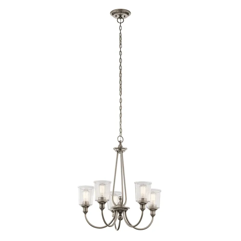 Bezpieczne zakupy Lampa wisząca Żyrandol Waverly KL-WAVERLY5-CLP Elstead Lighting 5x60W E27 Stal Srebrny