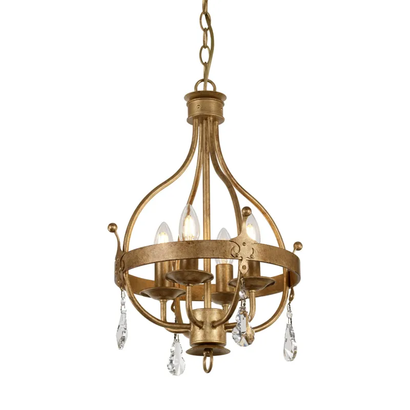 Lampa wisząca Żyrandol Windsor WINDSOR4-GOLD Elstead Lighting 4x60W E14 Stal Złoty Wyprzedaż
