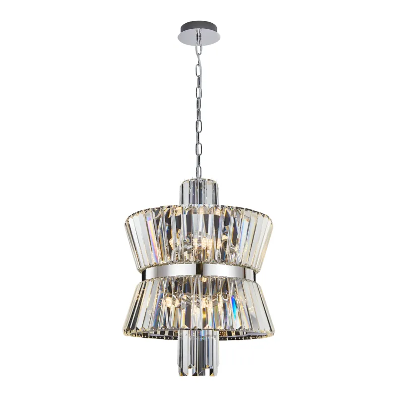Lampa wisząca żyrandol AURELIA ML0404 Milagro 8xE14 max 40W LED Metal + Kryształ Chrom Cena promocyjna