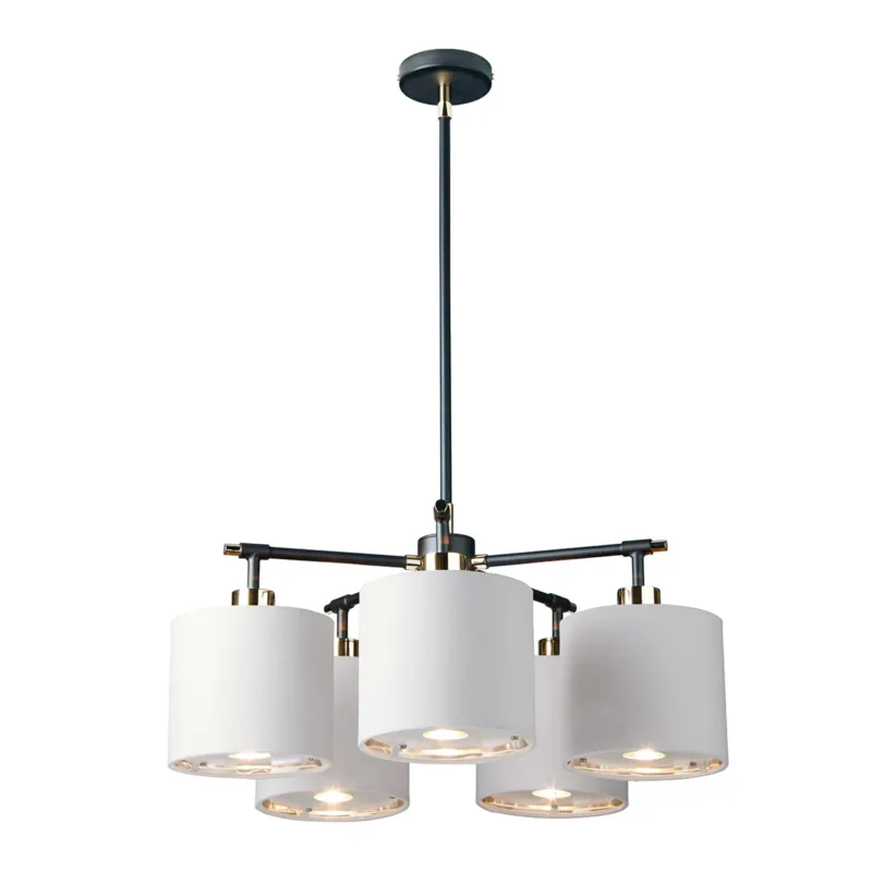 Lampa wisząca Żyrandol Balance BALANCE5-BKPN Elstead Lighting 5x40 W E27 Czarny/Polerowany nikiel Bezpieczne zakupy