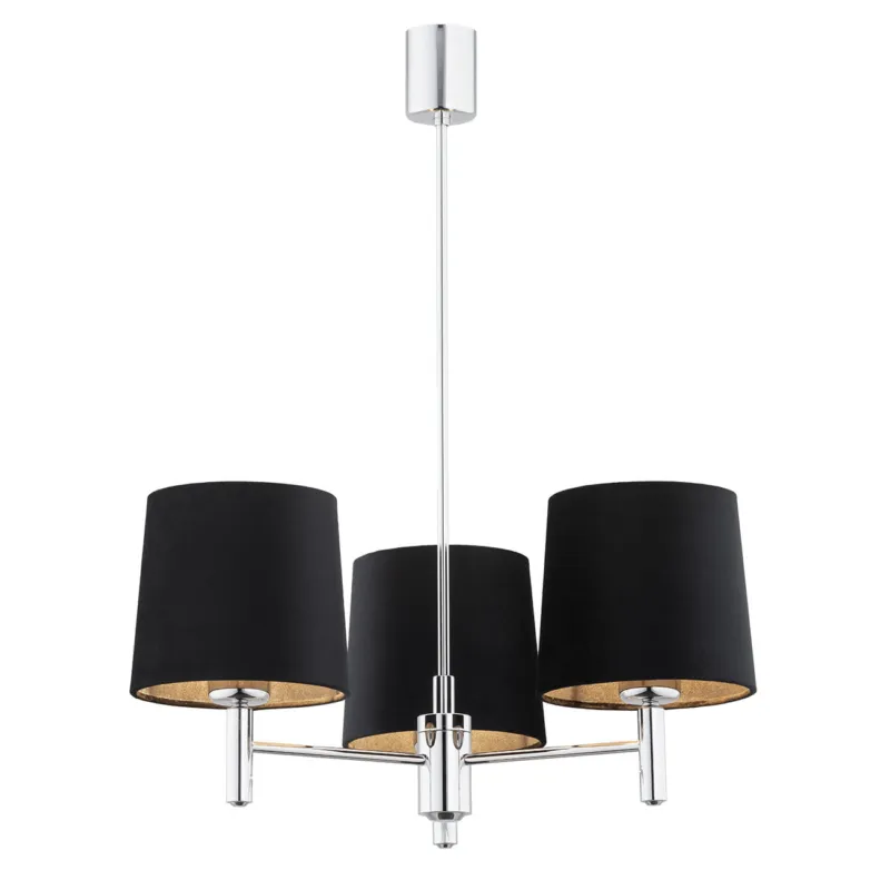Zamów teraz Lampa wisząca Żyrandol Bolzano Plus 6108 Argon 3xE27 15W Stal Chromowana, Czarny