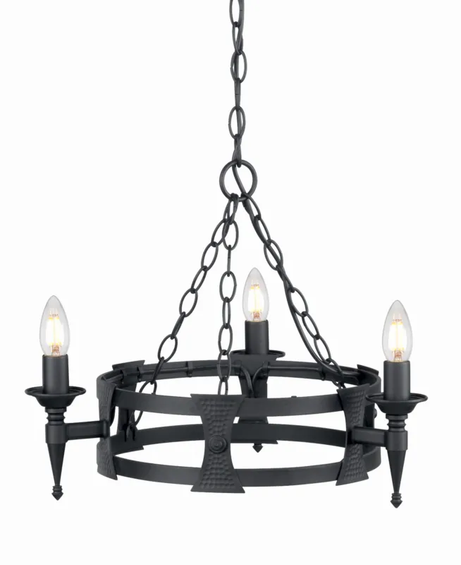 Lampa wisząca Żyrandol Saxon SAX3-BLK Elstead Lighting 3x60W E14 Żelazo Czarny Kup online