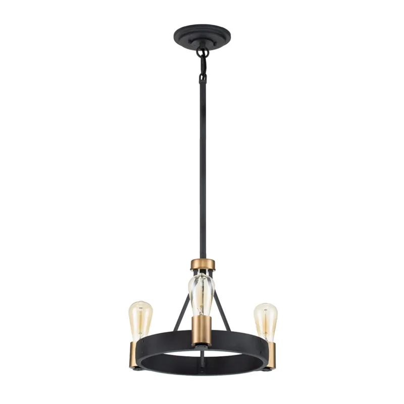 Lampa wisząca Żyrandol Silas QN-SILAS-3P-DZ Quintiesse 3xE27 60W Stal Stary cynk/ Stary mosiądz Do wyczerpania zapasów