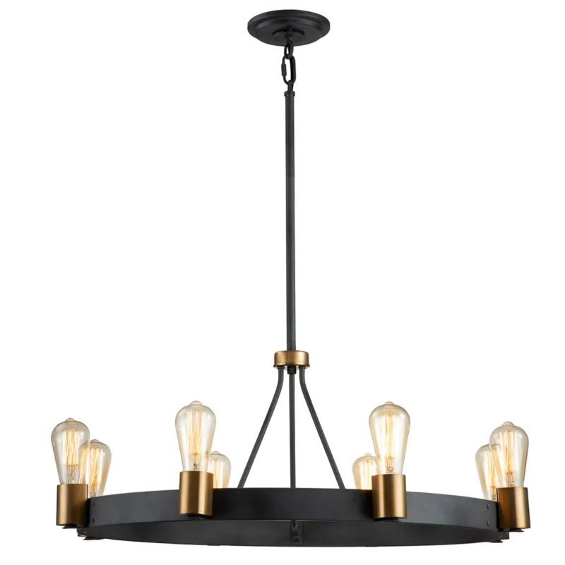Nowość Lampa wisząca Żyrandol Silas QN-SILAS-8P-DZ Quintiesse 8xE27 60W Stal Stary cynk/ Stary mosiądz