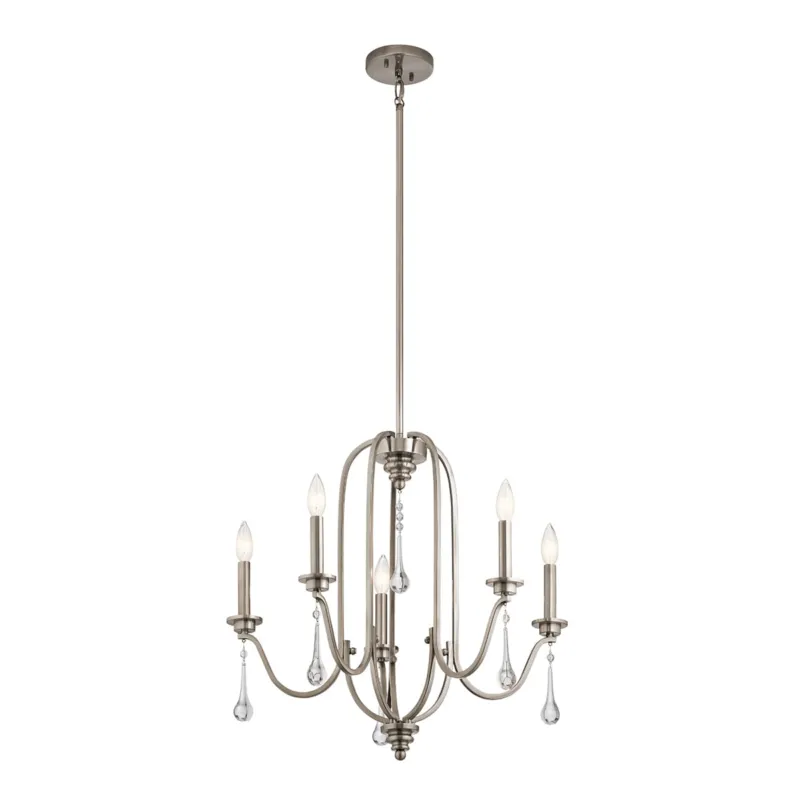 Lampa wisząca Żyrandol Karlee QN-KARLEE5 Quintiesse 5xE14 60W Stal, Kryształ Klasyczny pewter Najlepsza cena