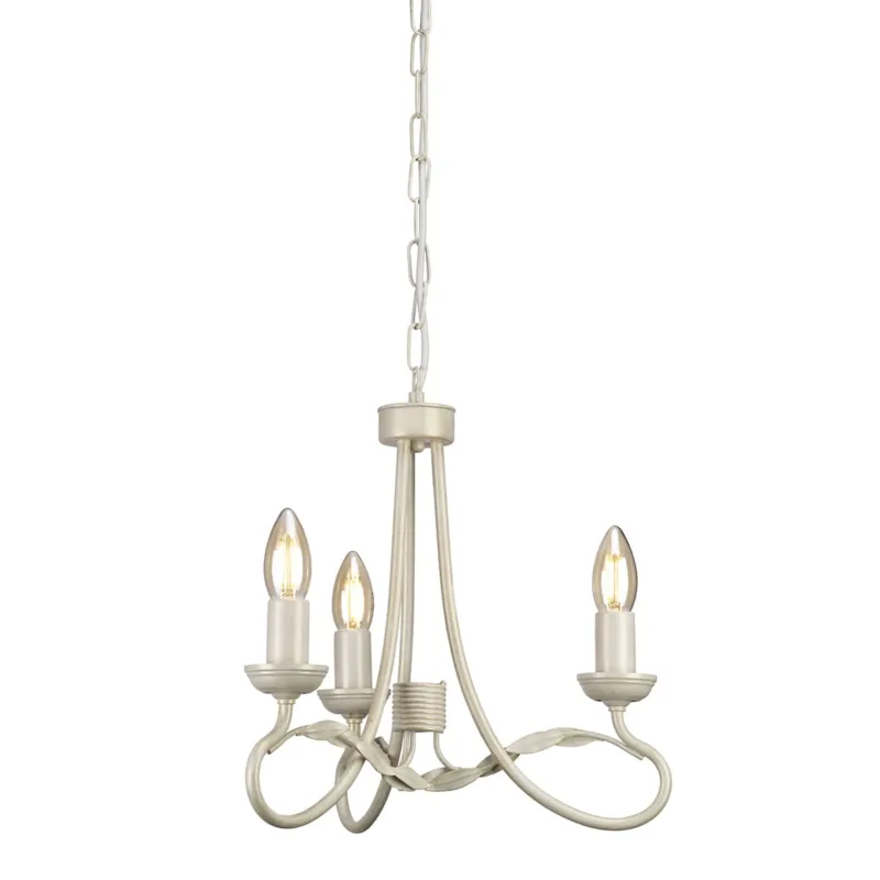 Tylko dziś Lampa wisząca Żyrandol Olivia OV3-IVORY-GOLD Elstead Lighting 3x60W E14 Metal Beżowy