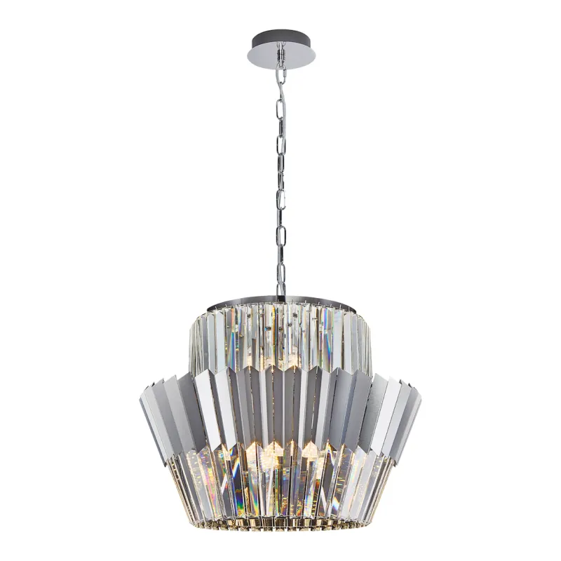 Dodaj do koszyka Lampa wisząca żyrandol DONNA ML0416 Milagro 12xE14 max 40W LED Metal + Kryształ Chrom
