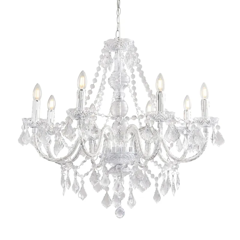 Bestseller Lampa wisząca Żyrandol Endon Clarence 8x60W E14 szklany