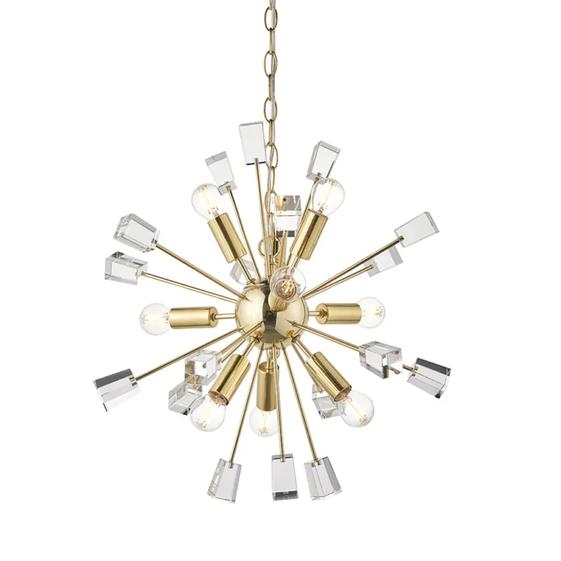 Hit sprzedaży Lampa wisząca Żyrandol Endon Miro 9x40W E14 satynowy mosiądz