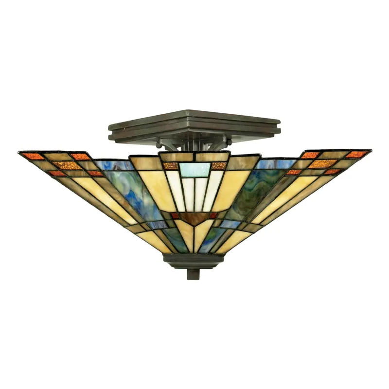 Lampa sufitowa Inglenook QZ-INGLENOOK-SF Elstead Lighting 2x60W E27 Metal Wielokolorowy Zniżka