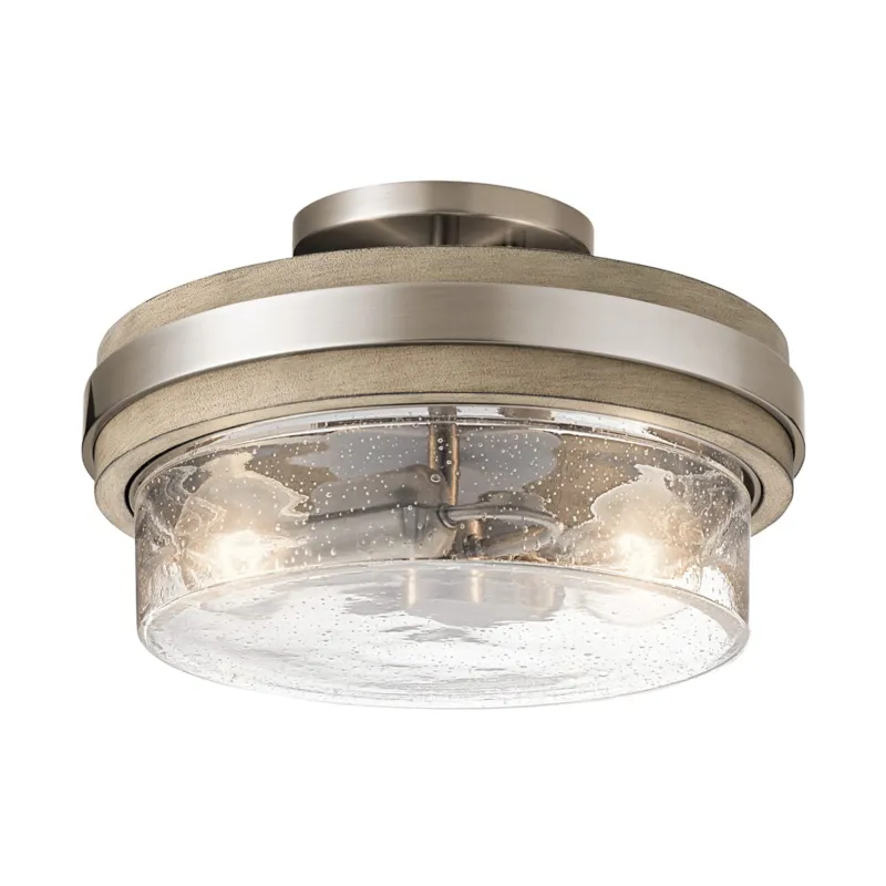 Dodaj do koszyka Lampa sufitowa plafon Grand Bank KL-GRAND-BANK-SF Elstead Lighting 2xE27 60 W Stal, Szkło Postarzany antyczny szary