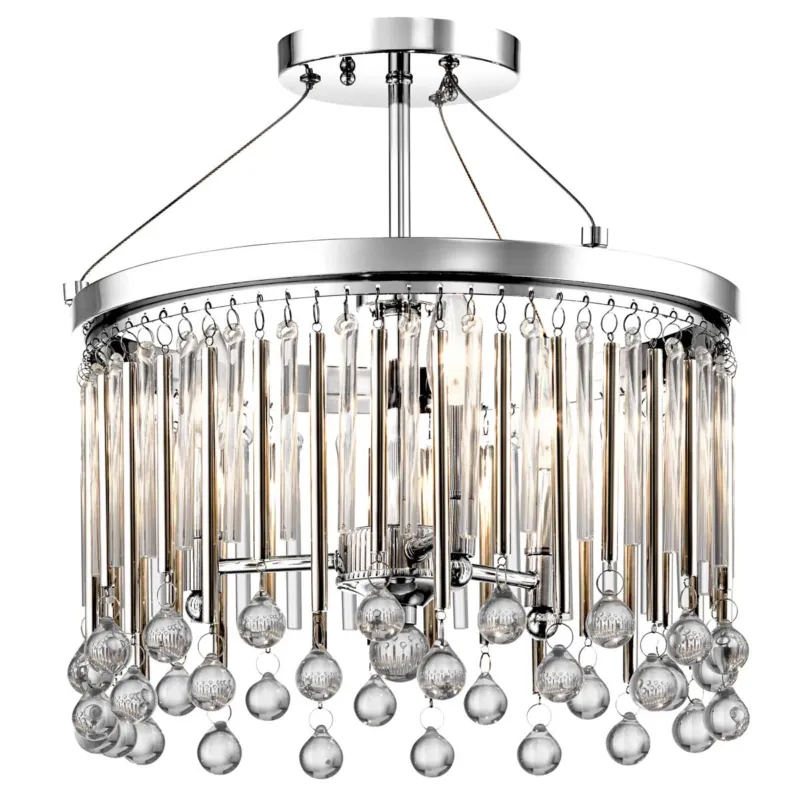 Dodaj do koszyka Lampa sufitowa plafon Piper KL-PIPER-SF-PC Elstead Lighting 3xE14 60 W Stal, Szkło kryształowe Polerowany chrom