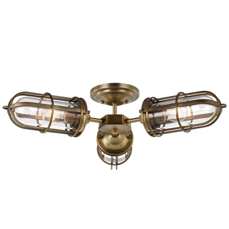 Wyjątkowa oferta Lampa sufitowa plafon Urban Restoration QN-URBANREST-3SF Quintiesse 3xE27 60W Stal, Szkło Ciemny stary mosiądz