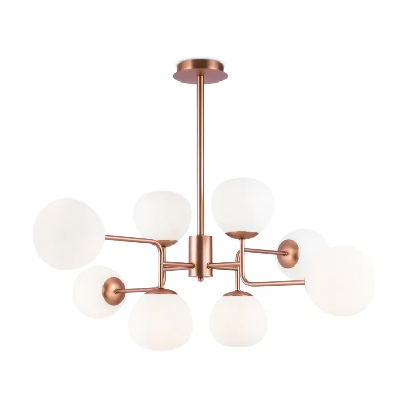 Żyrandol lampa wisząca Erich MOD221-PL-08-G Maytoni E14x40W Metal/Szkło Mosiądz/Biały Rabat
