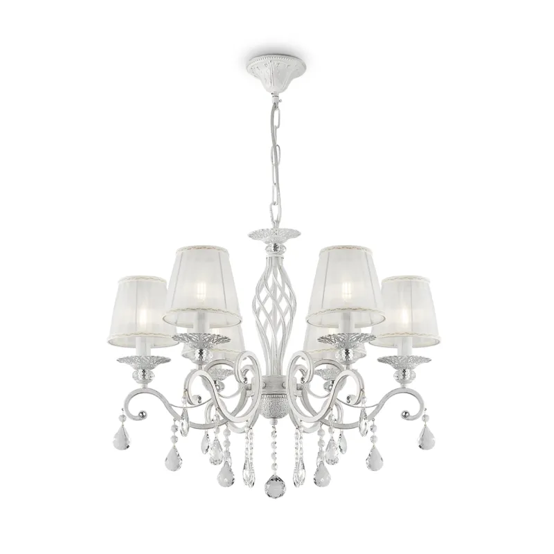 Żyrandol lampa wisząca Grace ARM247-06-G Maytoni E14x40W Metal/Organza Biały/Biały Hit sprzedaży