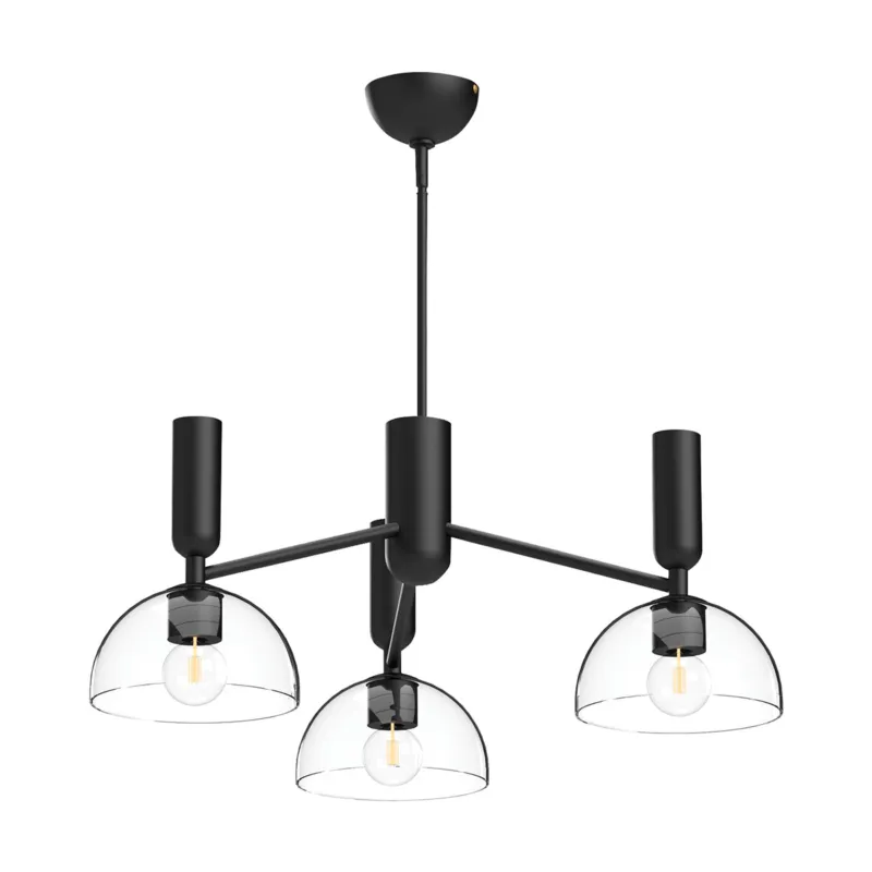 Lampa wisząca Żyrandol Jude ALM-JUDE3-MB-CL Elstead Lighting 3xE27 60W Stal, szkło przezroczyste Czarny Wysoka jakość