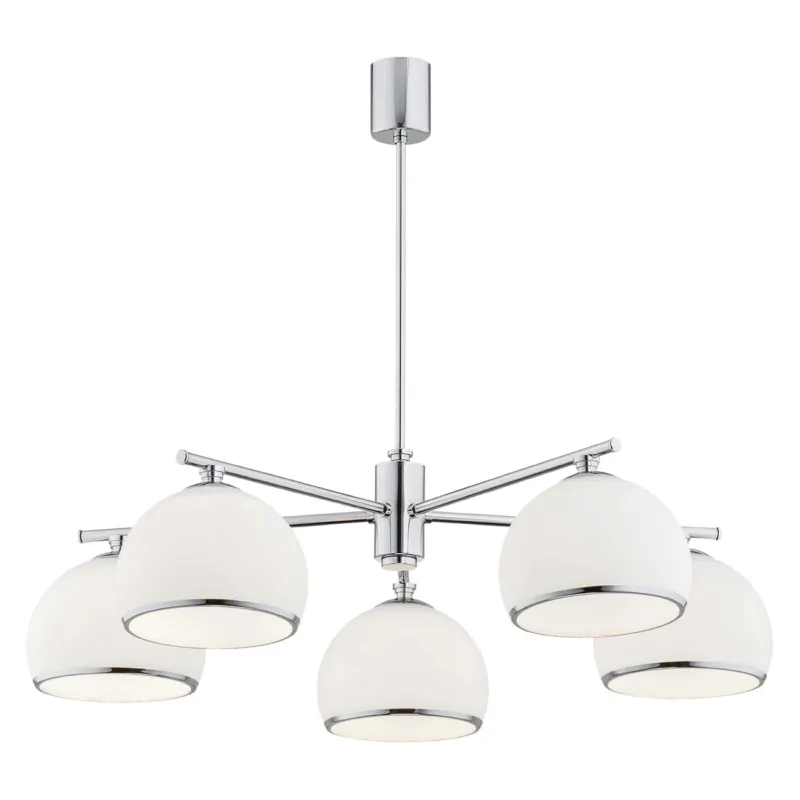 Lampa wisząca Żyrandol Marbella 2087 Argon 5xE27 15W Szkło/ Stal Chromowana/ , Opal Mat/ Chrom Tylko dziś