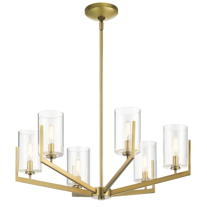 Kup online Lampa wisząca Żyrandol Nye QN-NYE6-BNB Quintiesse 6x40 W E14 Szczotkowany naturalny mosiądz