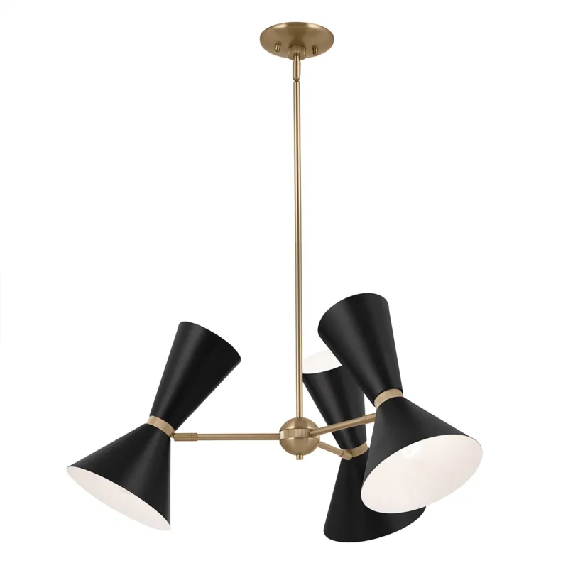 Tani Lampa wisząca Żyrandol Phix KL-PHIX-3-CBB Elstead Lighting 6xE27 40W Stal Złoty, Czarny
