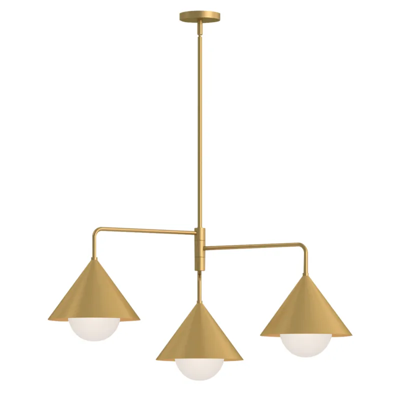 Nie przegap Lampa wisząca Żyrandol Remyck ALM-REMYCK3-GD Elstead Lighting 3xE27 60W Stal, szkło opalowe Złoty