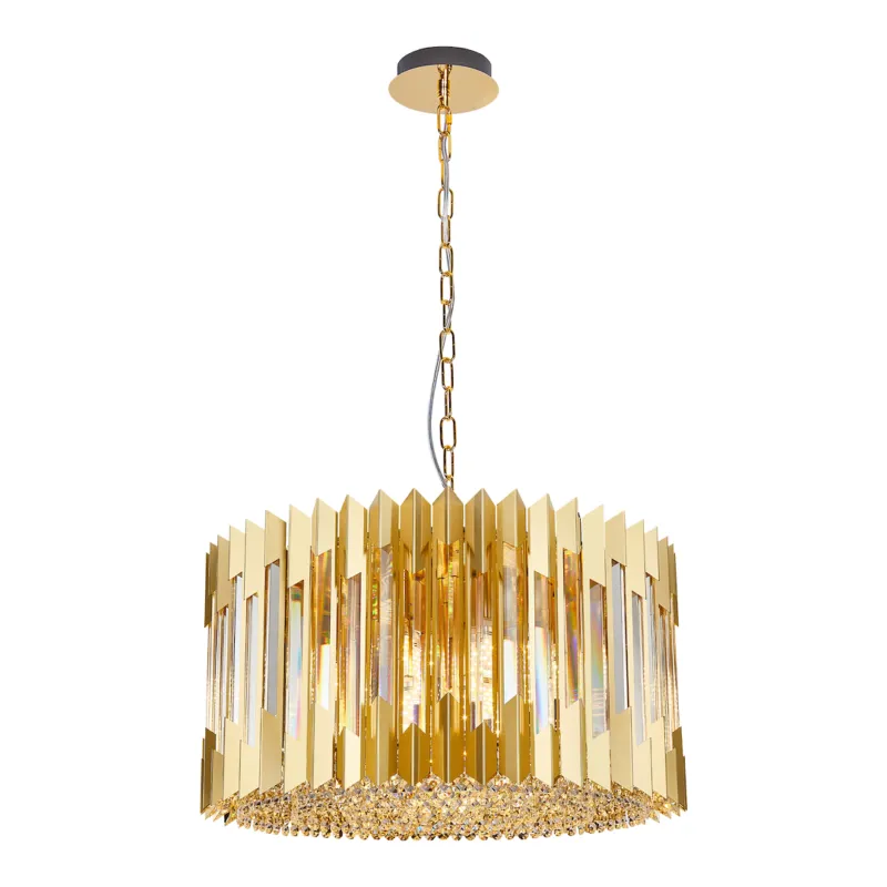 Lampa wisząca żyrandol RITZ ML0395 Milagro 12xE14 max 40W LED Metal + Kryształ Złoty Nie przegap