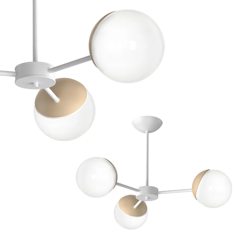 Lampa wisząca żyrandol SFERA MLP5432 Milagro 3xE14 40W Metal + Drewno + Szkło Biały Hit sprzedaży