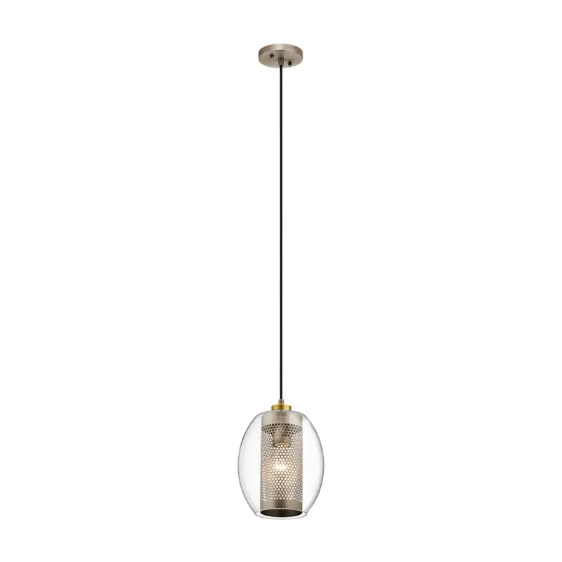 Lampa wisząca Asher KL-ASHER-MP-AP Elstead Lighting 1xE27 60 W Stal, Szkło Antyczny pewter Zamów teraz