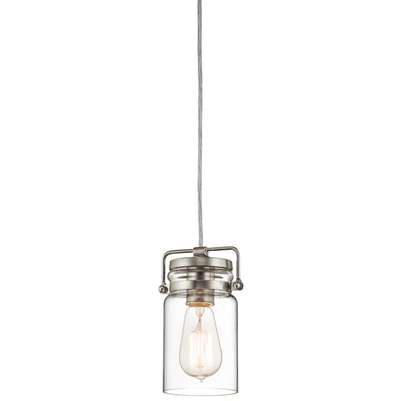Łatwy zwrot Lampa wisząca Brinley KL-BRINLEY-MP-NI Elstead Lighting 1x60W E27 Stal Srebrny