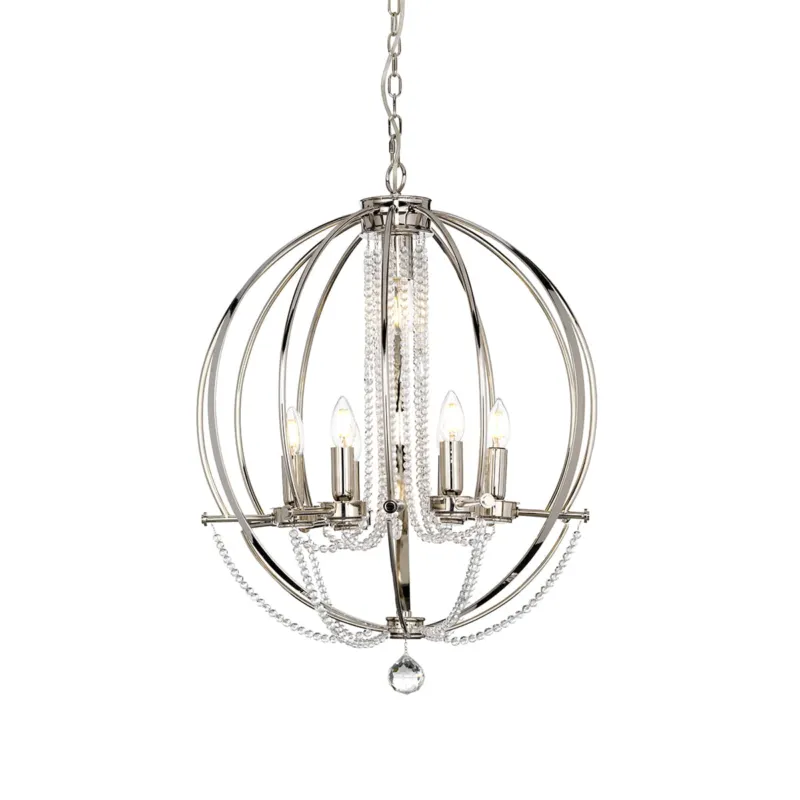 Zamów dziś Lampa wisząca Cassie CASSIE7 Elstead Lighting 6x60W E14 Stal Chrom