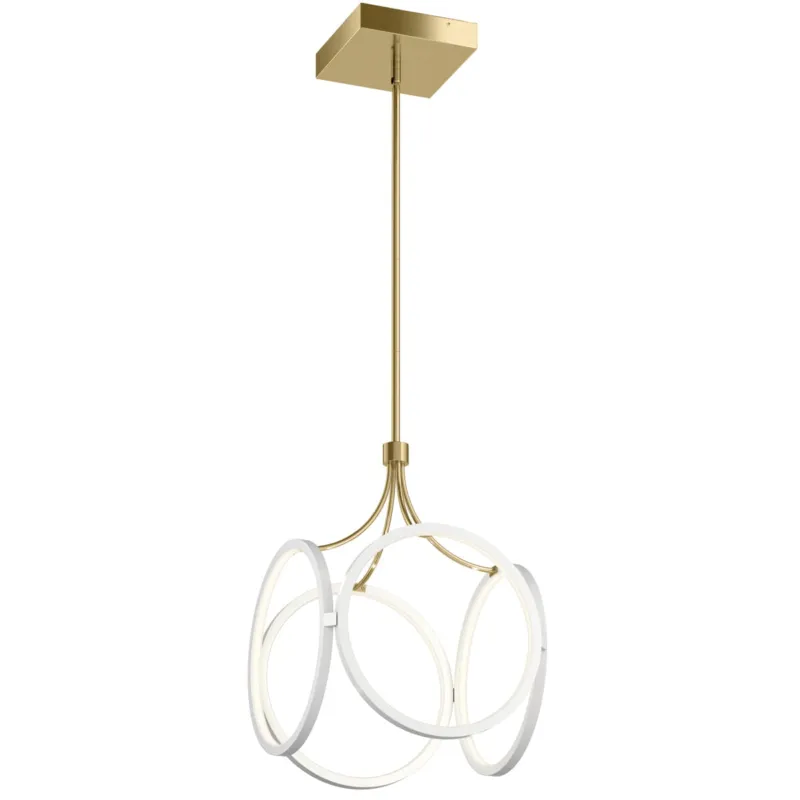 Wyprzedaż Lampa wisząca Ciri QN-CIRI-P-WH Quintiesse 1xWbudowany LED 45W Aluminium, Żelazo, Akryl Białe/ Szampańskie złoto