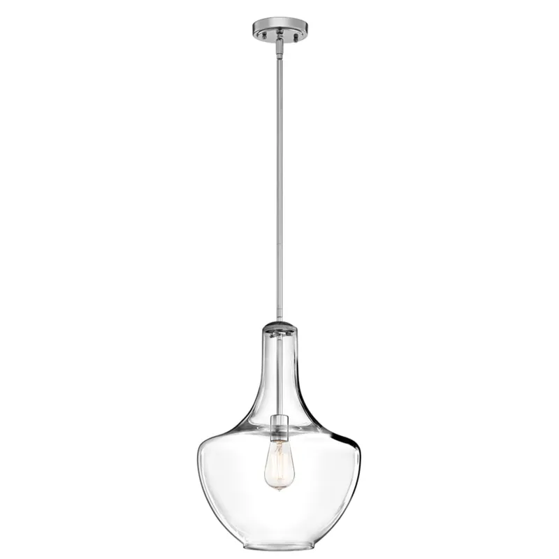 Lampa wisząca Everly KL-EVERLY-P-M-CH Elstead Lighting 1x60W E27 Stal Chrom Oferta limitowana