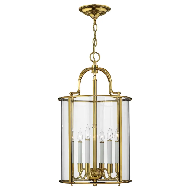 Lampa wisząca Gentry HK-GENTRY-P-L-PB Elstead Lighting 6x60W E14 Mosiądz Złoty Do wyczerpania zapasów