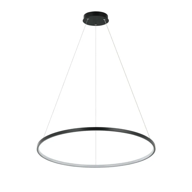 Ograniczona ilość Lampa wisząca sufitowa Ring LP-909/1P M BK CCT Light Prestige zintegrowane LED Metal Czarny