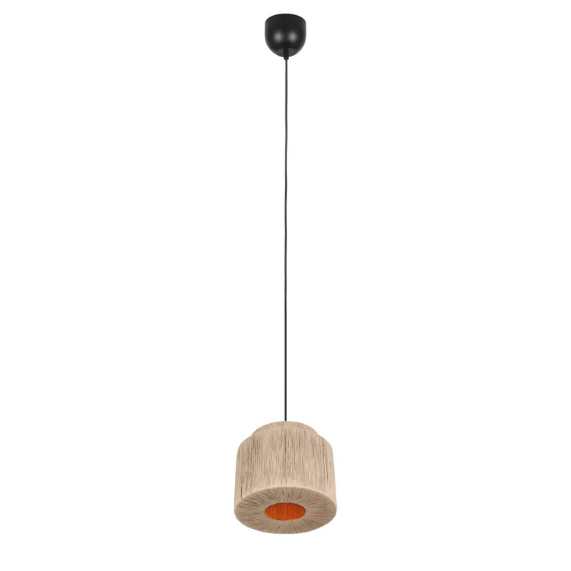 Lampa wisząca sufitowa SMILLA 366800136 Trio 1x10W E27 Metal/Juta Naturalny/Czarny Do wyczerpania zapasów
