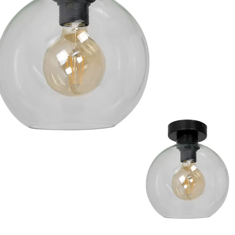 Lampa wisząca sufitowa SOFIA MLP6573 Milagro 1xE27 60W Metal + Szkło Czarny Łatwy zwrot