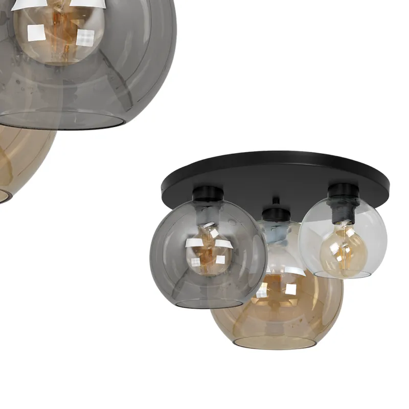Lampa wisząca sufitowa SOFIA MLP6589 Milagro 3xE27 60W Metal + Szkło Czarny Popularny