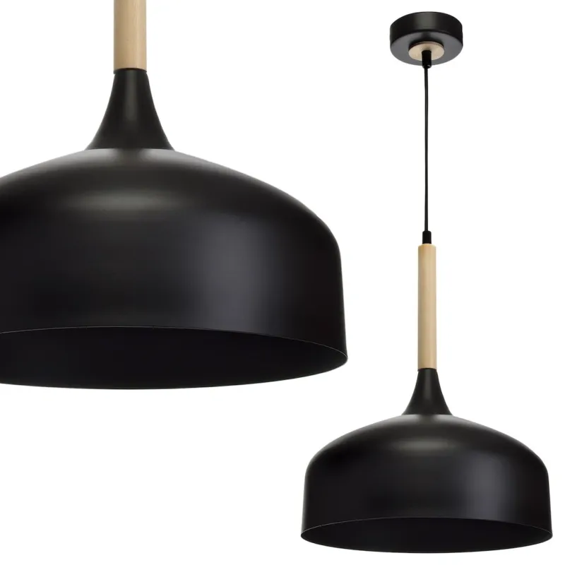 Bezpieczne zakupy Lampa wisząca TAYLOR MLP6218 Milagro 1xE27 60W Metal + Drewno Czarny