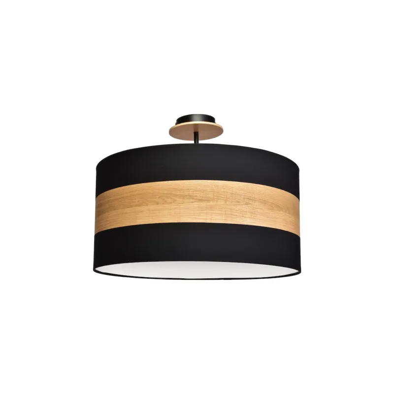 Lampa wisząca sufitowa TERRA MLP6291 Milagro 3xE27 60W Metal + Tkanina + Drewno Czerń / Naturalne Drewno Cena promocyjna