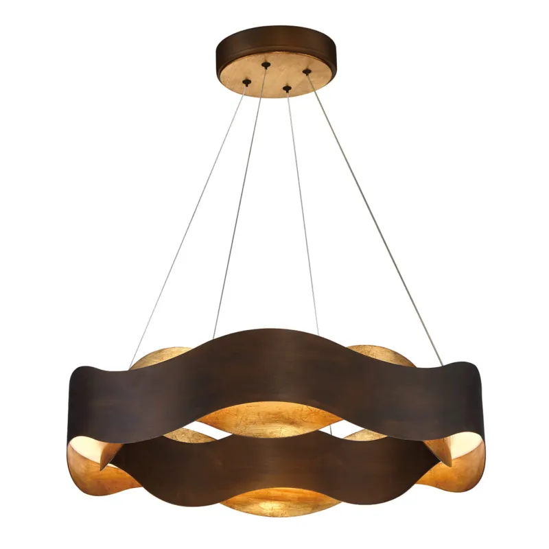 Lampa wisząca sufitowa Vaughan QN-VAUGHAN-P-M-BRZ-GD Eurofase 80W LED Stal / Brązowy Rabat