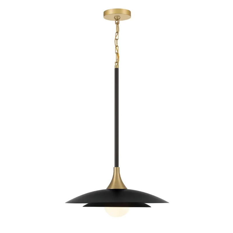Lampa wisząca sufitowa Welsh QN-WELSH-P-BK Eurofase LED 15W Stal/Szkło Złoty/Biały Oferta czasowa