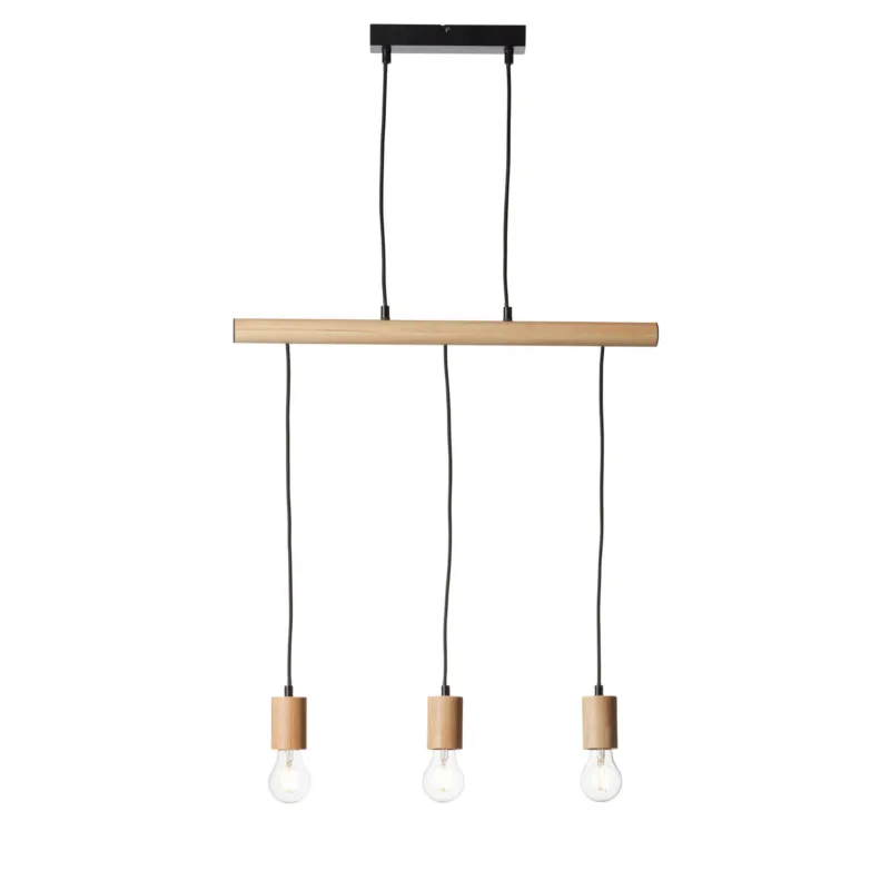 Lampa wisząca Sven Endon 3x10W E27 Stal / Drewno Czarny Ostatnie sztuki