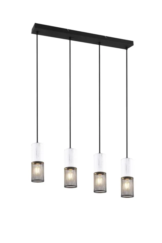 Oferta Lampa wisząca Tosh 304300434 Trio 4xE27 40W Czarny / Biały Stal nierdzewna