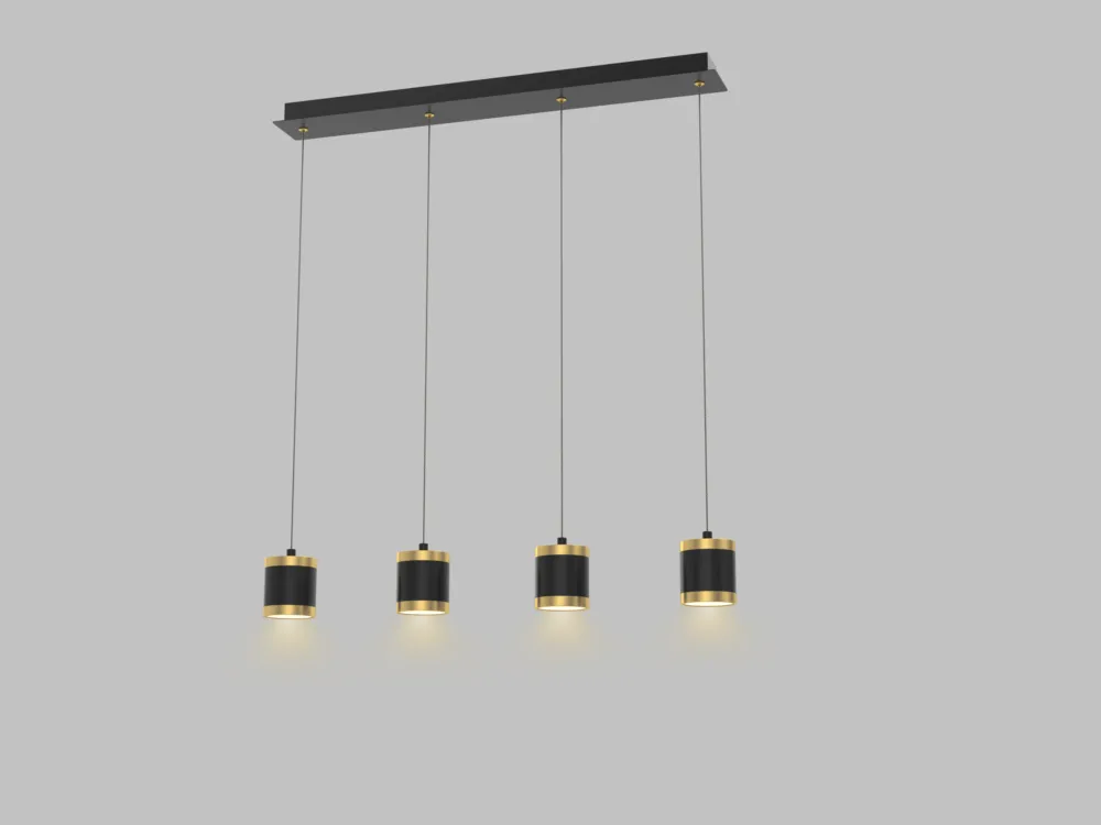 Wysoka jakość Lampa wisząca Toulouse 7003-404 Aviano Lighting 4xLED 34W Metal Czarny Mat / Złoty