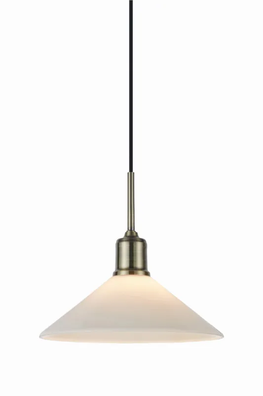 Lampa wisząca Vela 108867 Markslojd E27 Antyczny Mosiężny, biały Bestseller