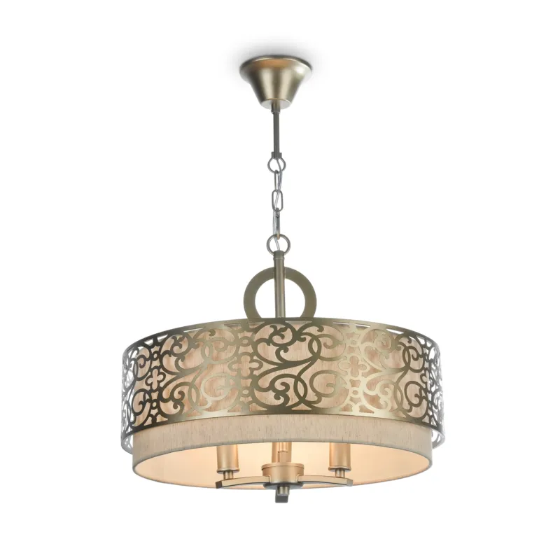 Bezpieczne zakupy Lampa wisząca Venera H260-03-N Maytoni E14x40W Metal/Bawełna Mosiądz/Beżowy